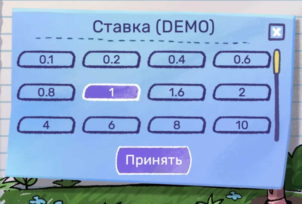 Doodle Jump Crash bet selection interface